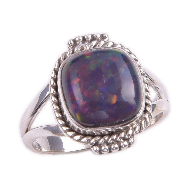 Natural Ethiopian Opal Gemstone 925 Solid Sterling Silver Gift Ring S.5.5 d4w95