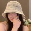 French Style Straw Sun Hat Sweet Sun Protection Cap Elegant Knitted Bucket Hat  Girls