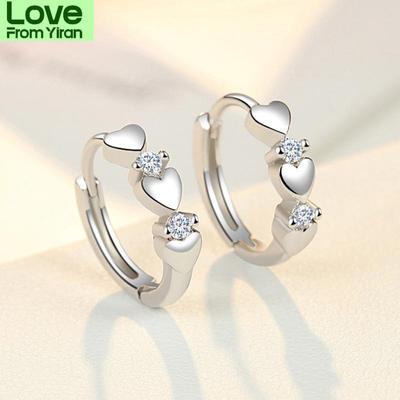 Mode Kristall Herz Charme Piercing Stud Ohrring Für Frauen Mädchen Schmuck Pendientes Zubehör Eh1343
