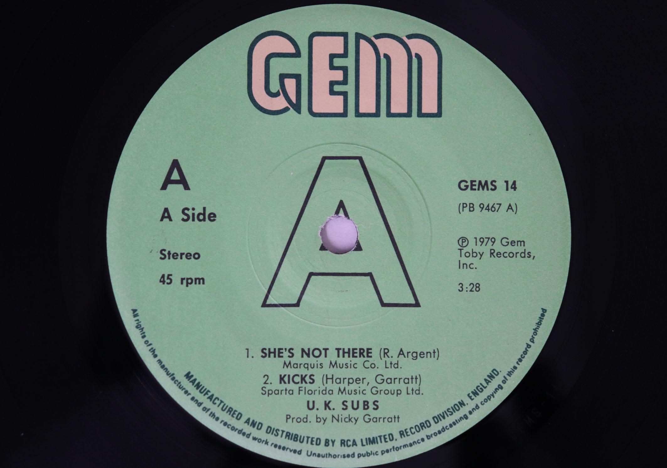 

7inch Record UK SUBS - She s Not There GEMS14PROMO GEM 1979 UK Rock Used