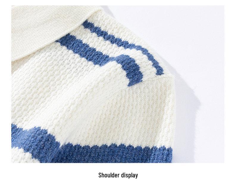 2025 Autumn/Winter Henley Collar Men's Knit Base Layer Sweater