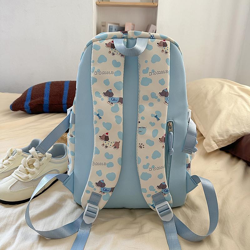 Puppy Printed Schoolbag Junior High School Students Lightweight Backpack Women's Cartoon Backpack