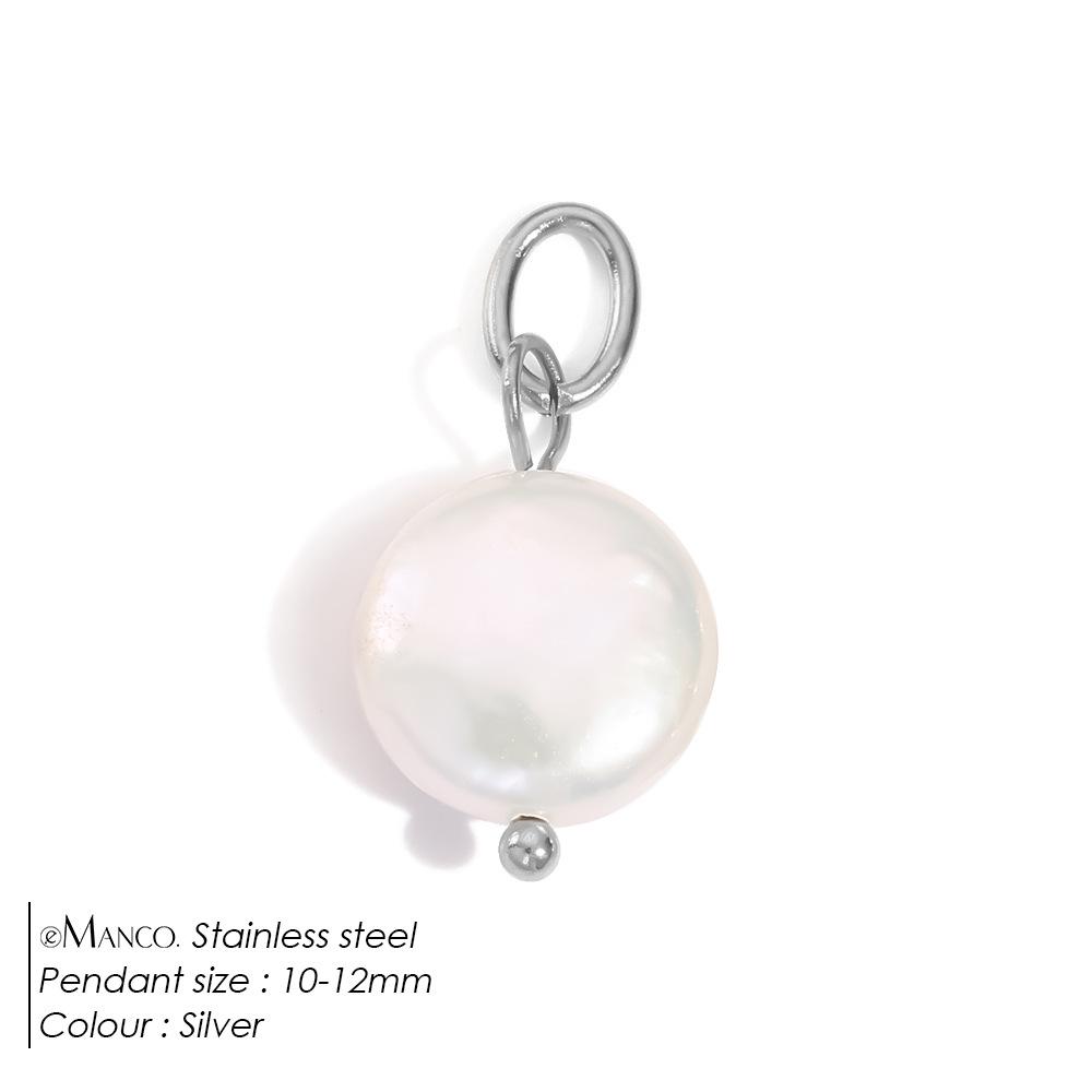 eManco Stainless Steel Vintage Freshwater Pearl Irregular Pendant