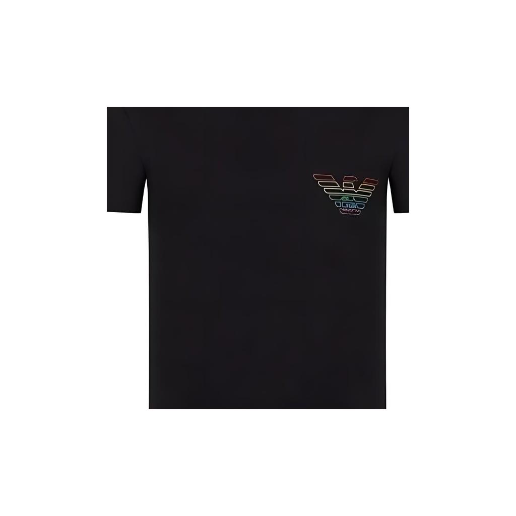 Emporio Armani Ss23 Solid Eagle Logo Print Crew Neck Short Sleeve T-Shirt Men Tops Black 111035-3R513-00020