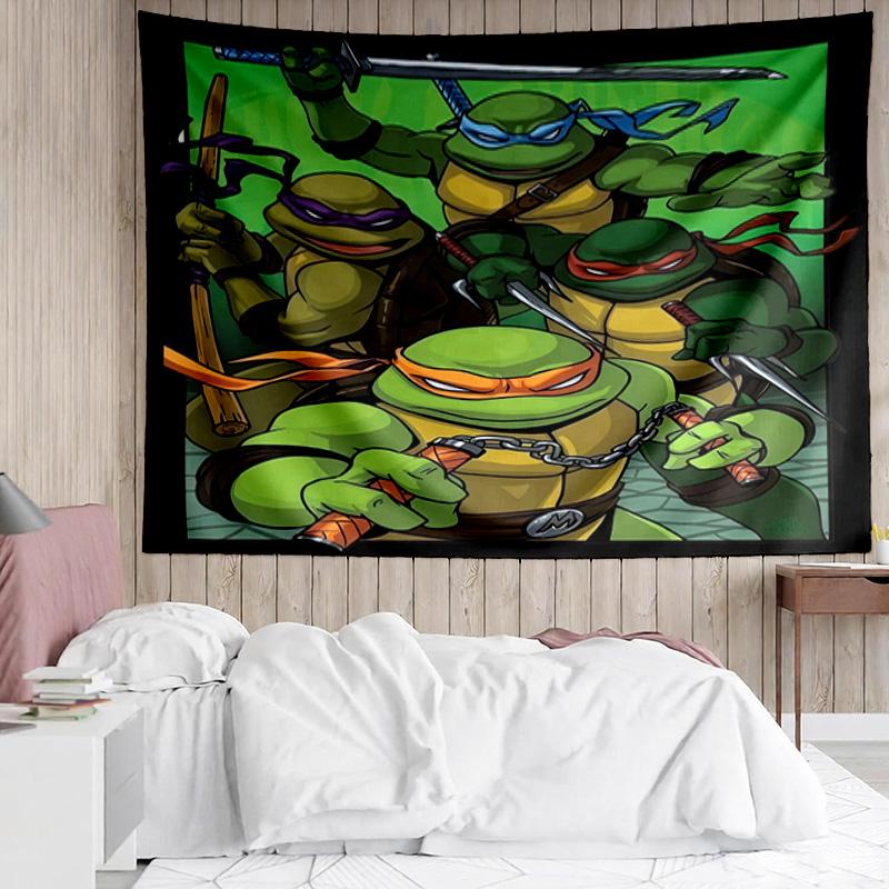 1PC Turtles Team Adventure Tapestry Accessories Playroom Tapestry, for Bedroom,Livingroom, Dormitory Room Wall Decor Fan Birthday Gifts