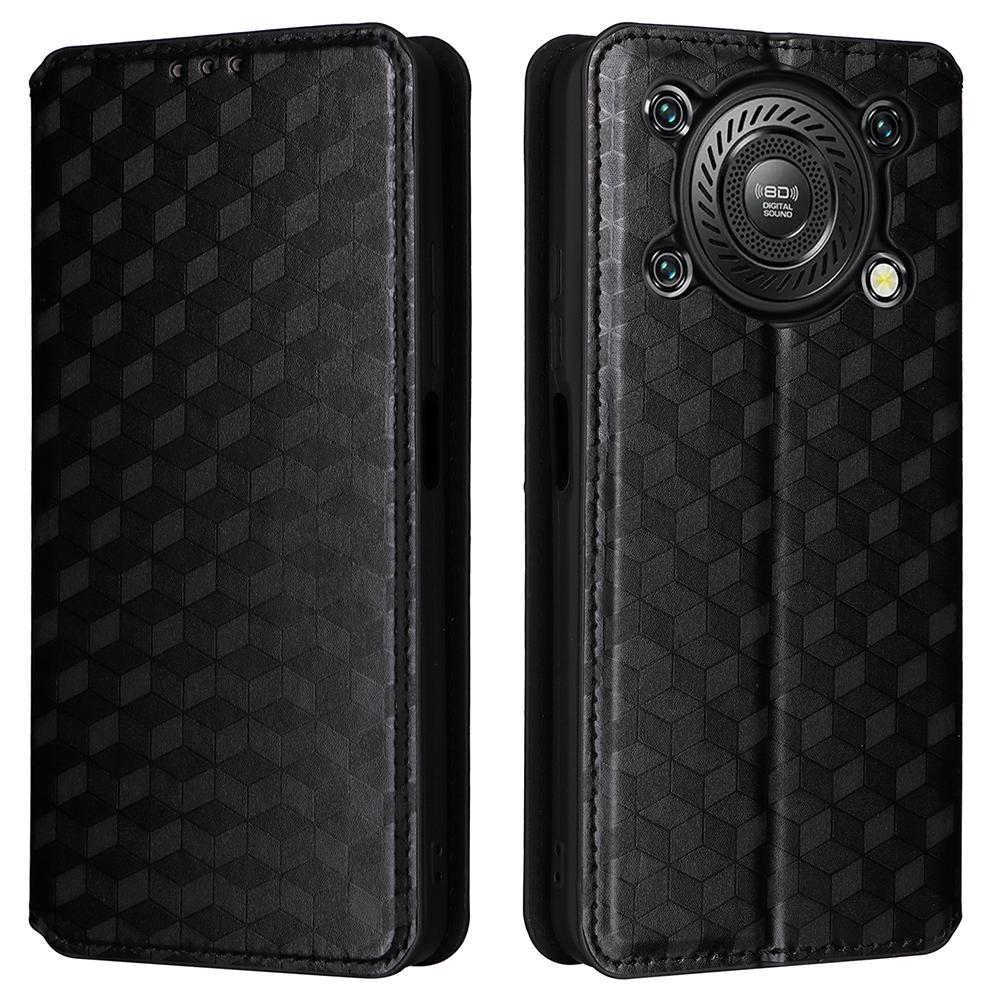 For Oukitel C60 Pro/C60 Case Wallet Rhombus Imprinted Leather Phone Cover