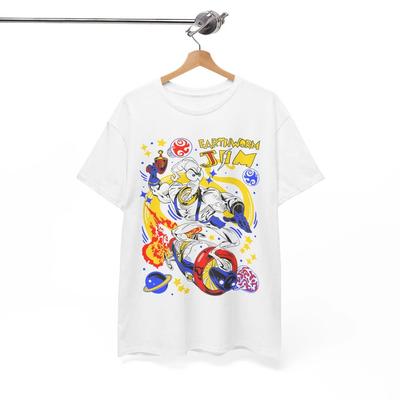 Earthworm Jim Helden T-shirt, Retro Anime Manga Shirt, Unisex Shirt Wit Unisex T-shirt