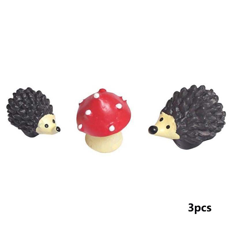 

Мини 3шт Животные Смола Орнаменты Корова Свинья Собака Поделки Фигурки Садовые Миниатюры Hedgehog(3pcs)