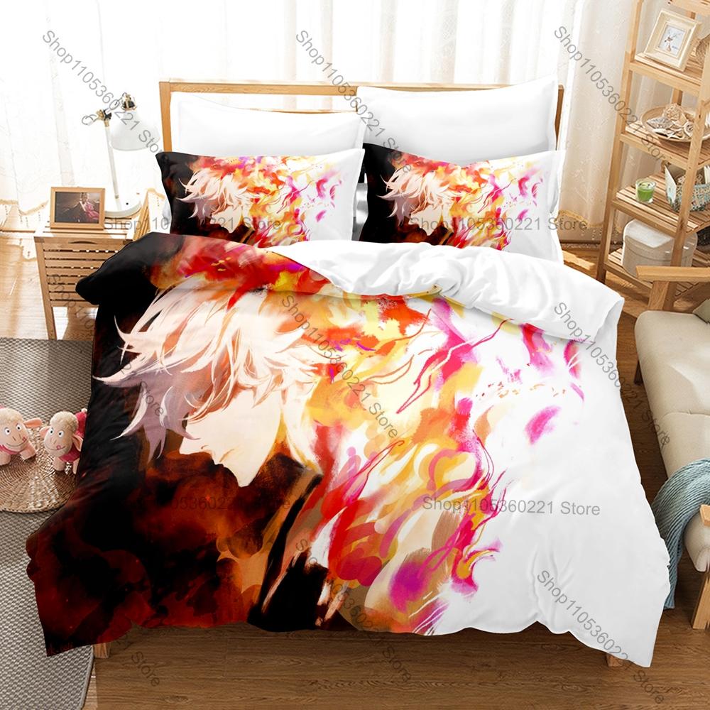 Hell’s Paradise Jigokuraku Bedding Set Duvet Cover + 2 Pillowcases Dark Edo Samurai Gabimaru Botan Demon Flower Horror Anime