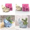 Unique Silicone Mould 3D Flower Pots Molds Elephant Shaped Pen Holder Mold Craft