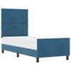 Boxspring Bed with Headboard Dark Blue 80 X 200 Cm Velvet