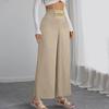 Ladies' Summer Elastic Waistband Solid Color Multi Pocket Workwear Loose Pants
