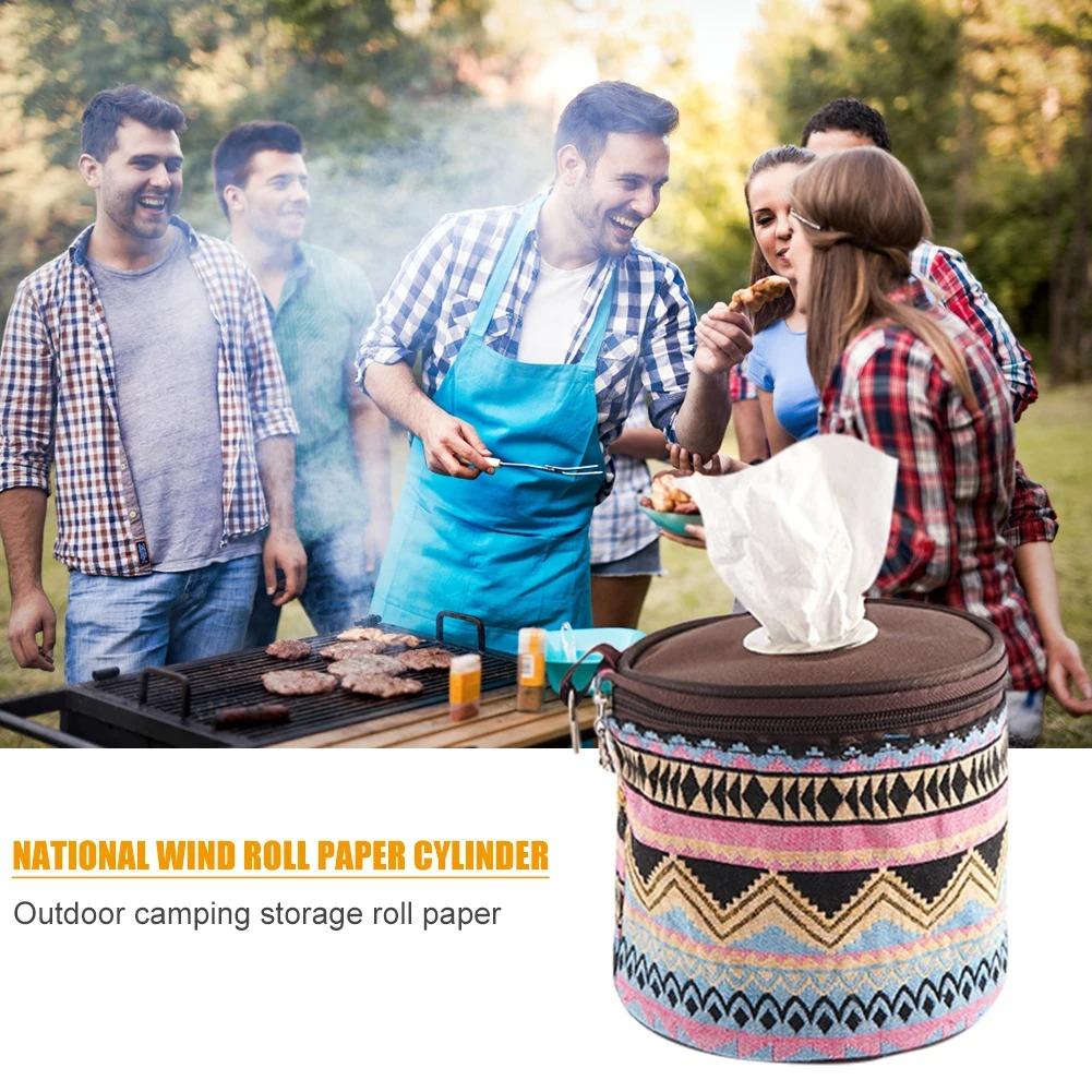 Outdoor Toilet Paper Storage Holder Waterproof Roll Paper Storage Bag Foldable Tissue