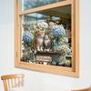Floral Cat Butterfly Spring Static Cling Window Sticker Removable Self-Adhesive for Cafe Shop Window Glass Door Home Decor Art