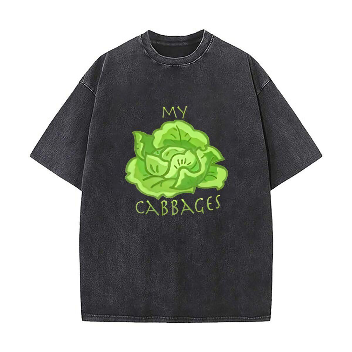 my cabbages Oversized Short Sleeve Loose Streetwear Short Sleeve Tops Tee S