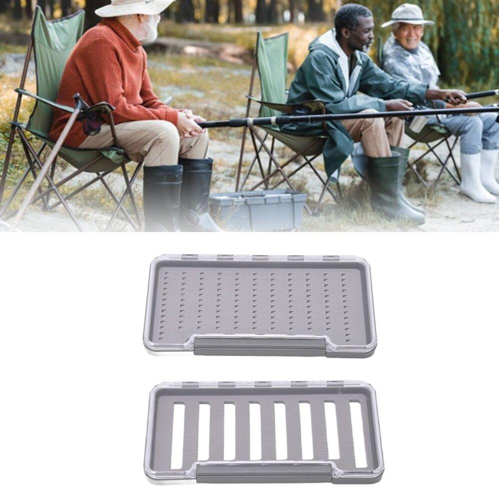 Portable Waterproof Fly Fishing Box Lightweight Foam Fishing Flies Box Transparent ABS Shell Fishing Tackle Box Tackle Storage