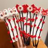 Tassel Red Bow Hair Clip Lion Dance New Year Headwear Fairy Wig Hairpin  Headwear