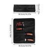 Black Chef Knife Roll - 5-Pocket Oxford Knife Bag for Kitchen/Cooking, Portable Durable Knife Storage Case with Carry Handle