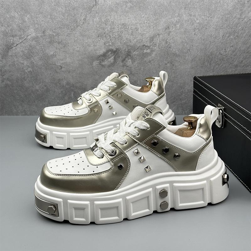 Shoes for Men spot thick-soled heightening casual board shoe  niche design sense fashionable rivet men shoes Zapatos Hombre