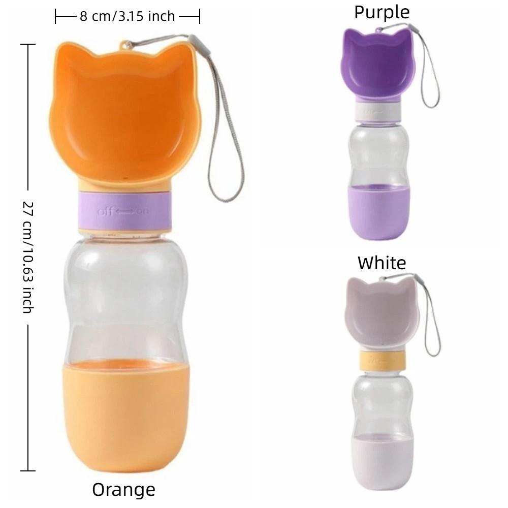 Multi-functional Cat Ear Shaped Pet Water Bottle 2 In 1 Dog Water Bottle Drinking Bowl Camping