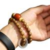 Exquisite Ethnic Sandalwood & Beeswax Chalcedony Buddhist Beads Bracelet