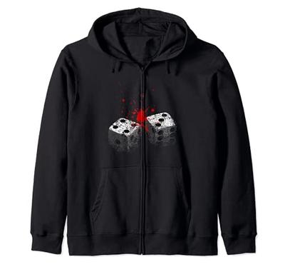 Lucky 7, Dice Roll - Lucky 7 Dice Roll Seven Deadly Sins Gambling Zip Hoodie