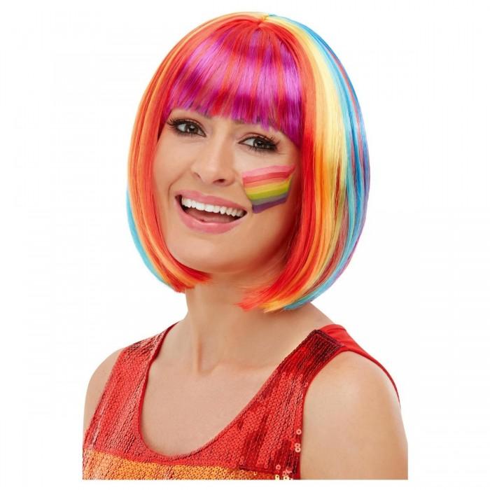 Smiffys Womens/Ladies Rainbow Bob Wig