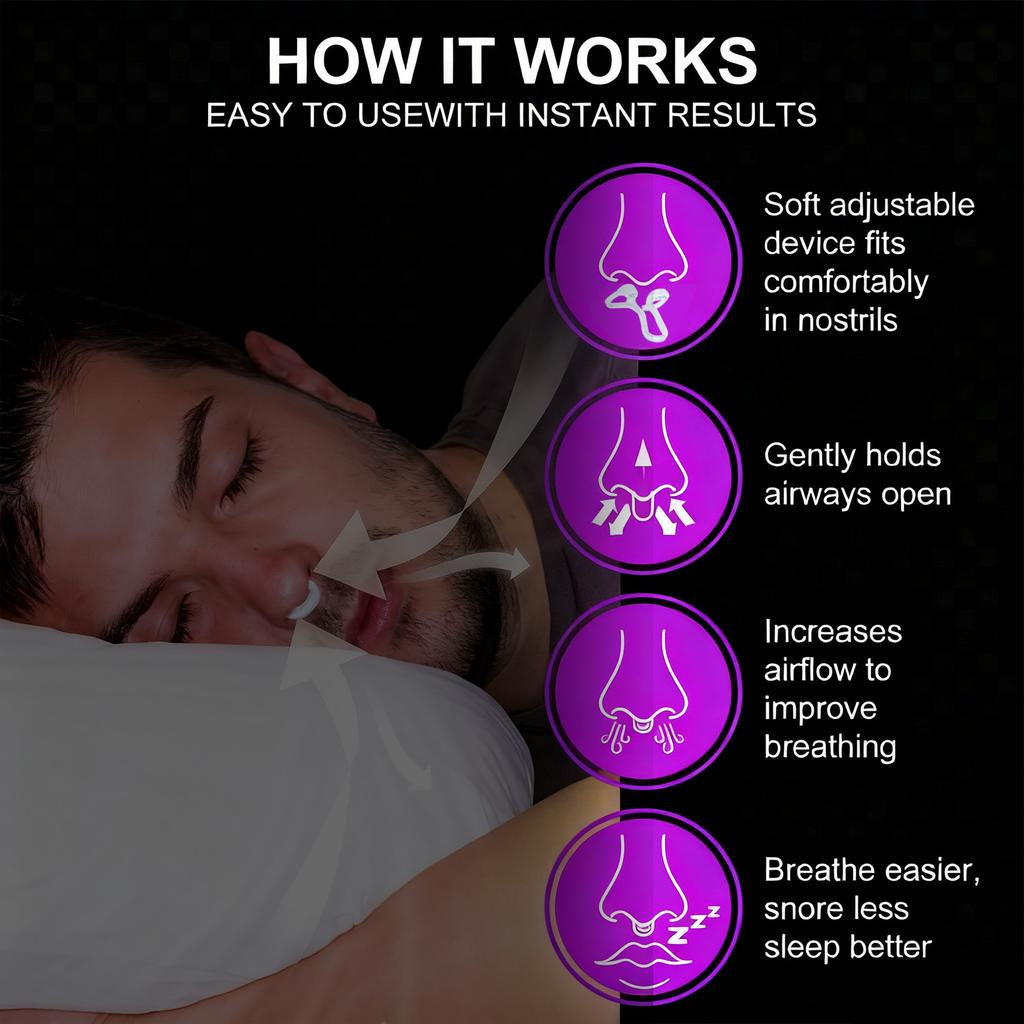 3 Tailles Clip Nasal Anti-Ronflement en Silicone Dilatateur Nasal Élastique pour un Meilleur Sommeil Flux d'Air Amélioré Voyage Utilisation à la Maison Confort