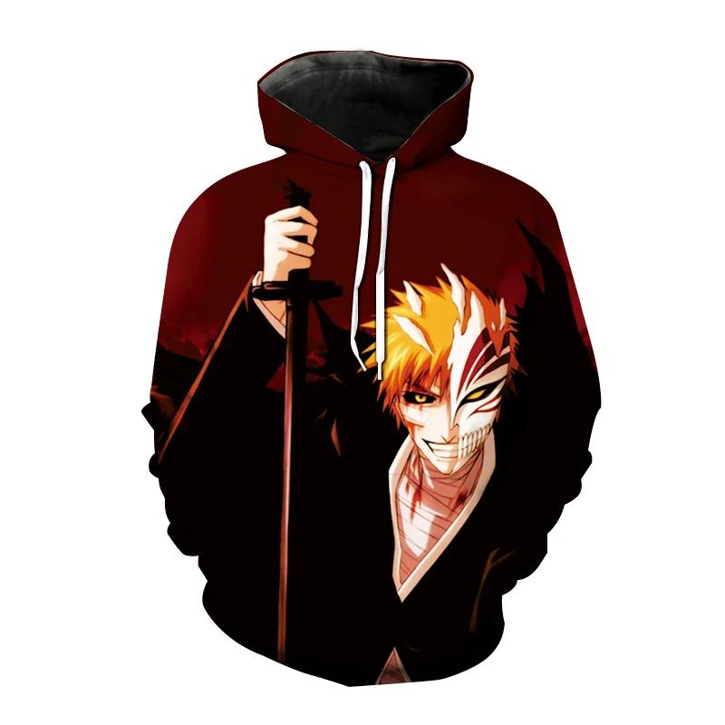2024 Anime Bleach 3D potisk Mikiny Pánské Dámské Módní Mikina s kapucí Pulovr Mikina Harajuku Hip Hop Streetwear kabát