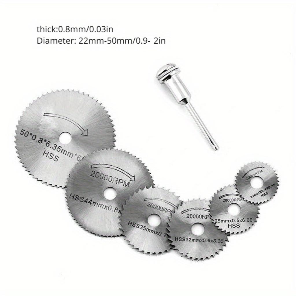 7pcs Woodworking Metal Cutting Blade Electric Drill Circular Saw Blade High-speed Steel Electric Grinder Small Saw Blade Tool Set