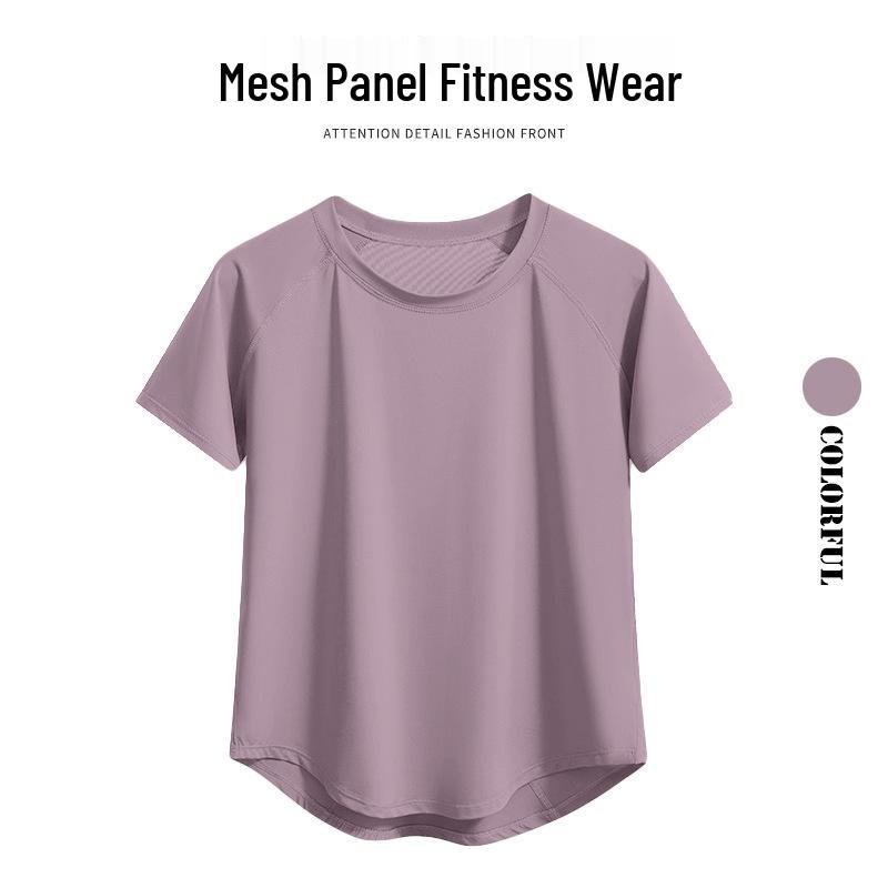 

Женский быстросохнущий сет из сетки для йоги и бега: Дышащий топ с коротким рукавом S