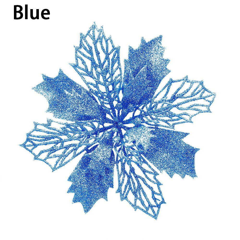 New Glitter Artifical Fake Flowers Christmas Tree Decorations Home Xmas Ornaments Christmas Flowers