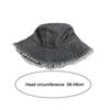 Women Bucket Hat Sun Protection Anti-UV Wide Brim Ripped Edge Flat Top Foldable Retro Windproof Breathable Outdoor Camping Fishing Sun Cap