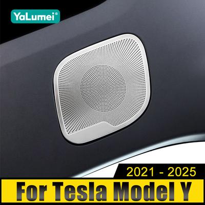 For Tesla Model Y ModelY 2021 2022 2023 2024 2025 Car Rear Trunk Tweeter Horn Cover Decorated With Sequins Speaker Trim Stickers