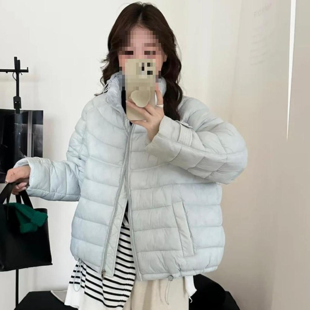 Women's 2025 Korean Style Loose Cotton Jacket - Autumn Winter Fashion with Stand Collar
