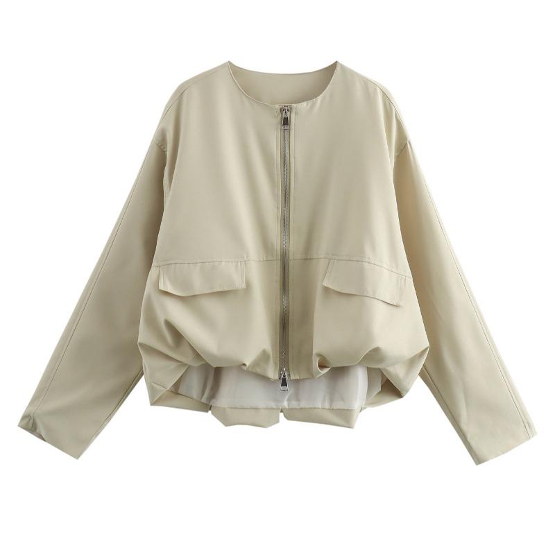 

Осенняя женская повседневная куртка уличной моды больших размеров L желто-зеленый