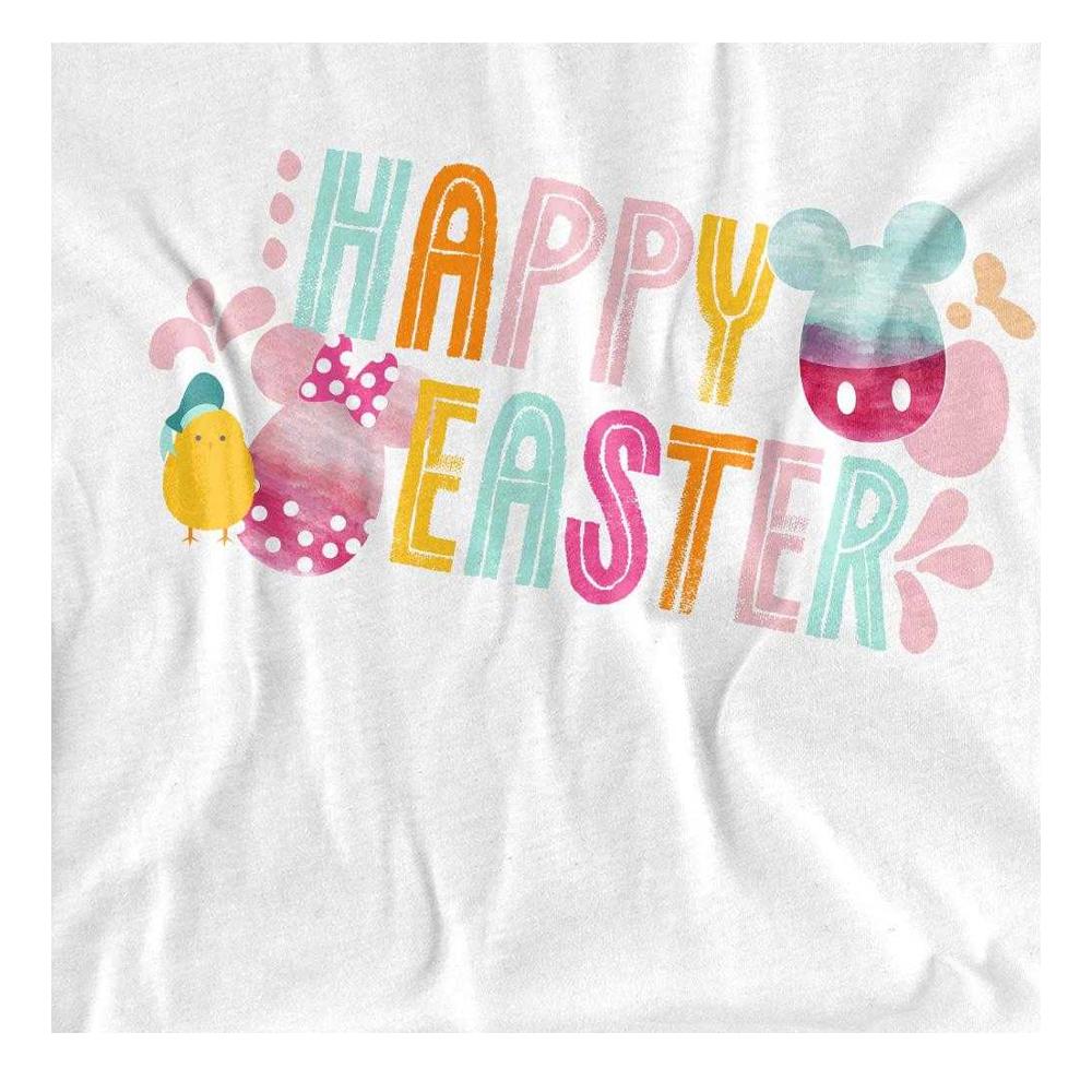 Mickey Mouse Womens/Ladies Happy Mickey & Minnie Mouse Watercolour Eggs Easter T-Shirt