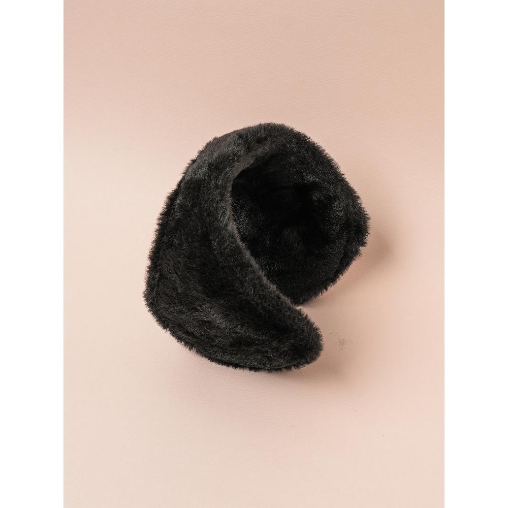 Daiso Big Size Fur Earmuffs Black