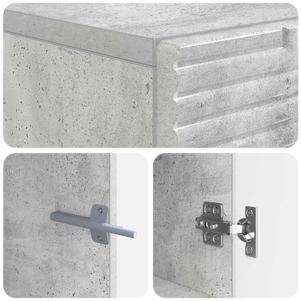 TV Stand Concrete Grey Engineered Wood