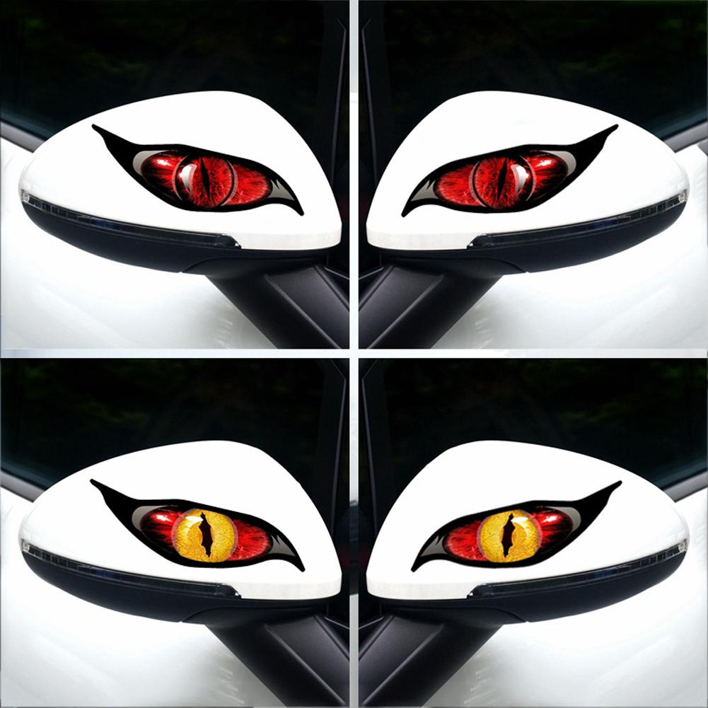 2PCS 3D Stereo Motorcycle Cat's Eyes Sticker Rearview Mirror Decal for Motorbike Auto Decoration Stickers