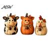 Decorative Wooden Tabletop Accents 3PCS Rustic Autumn Harvest Ornaments, Animal Designs Retro Vintage Distressed Wood Crafts Farmhouse Crafts,