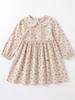 French Floral Doll Collar Long Sleeve Dress: Autumn 2026 Lace-Pleated Princess Style for Girls