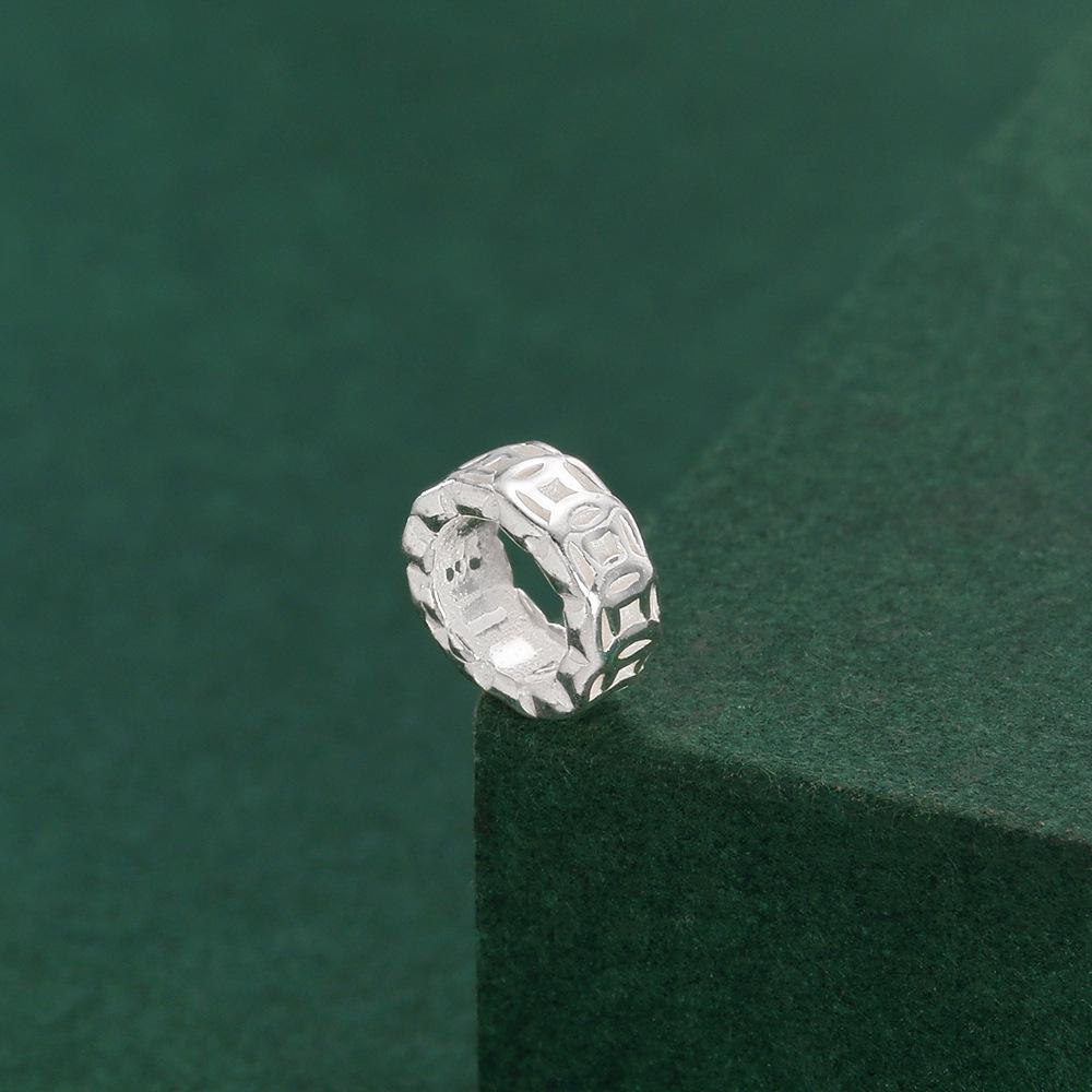 S925 Sterling Silver Copper Coin Spacer Bead for DIY Jewelry