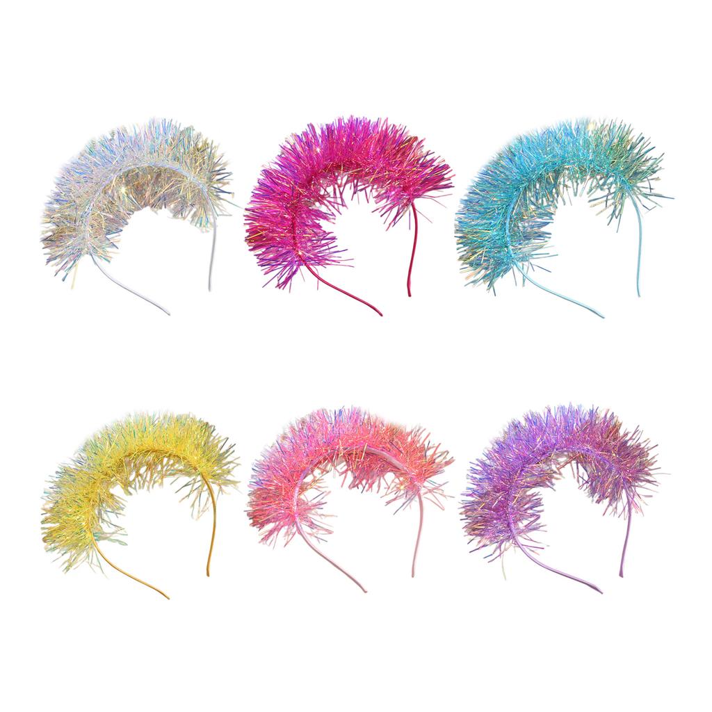 Cute Hairband with Colorful Tinsel Perfect for Parties Stage Performences Eye-catching Party Headband Birthday HeadWear