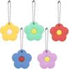 5Pcs Silicone Key Caps, Cute Flower House Key Covers, Identifier Key Protector Caps Tags for Middle Large Key, 1-1.3 inch (Key Length Over 6.3cm)