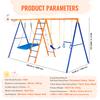 SucceBuy Swing Sets for Backyard 600lbs Capacity Swing Set with 1 Saucer Swing Seat 2 Belt Swing Seats Swingset Outdoor for Kids