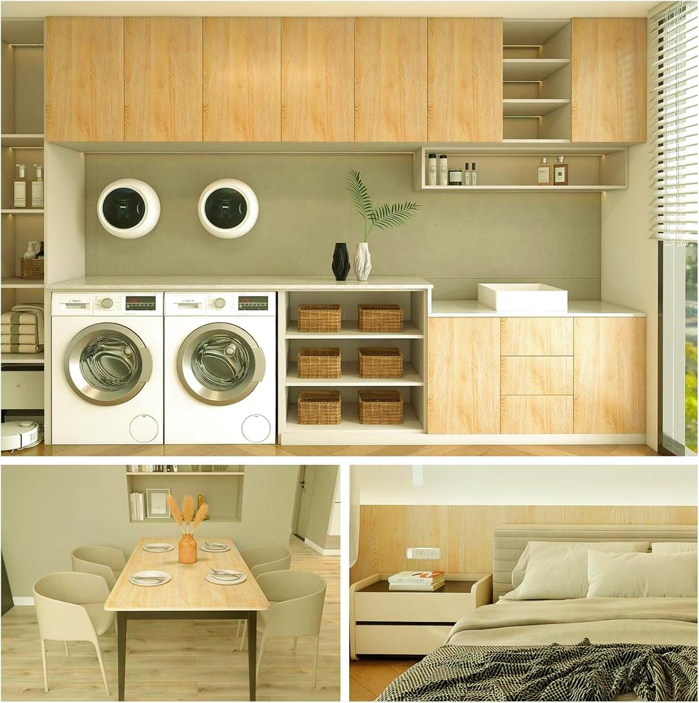 1 Rolle PVC Wasserdichte Selbstklebende Tapetenrolle Holzmaserung Vinyl Dekorfolie Aufkleber für Zuhause Möbel Schrank Wanddeko