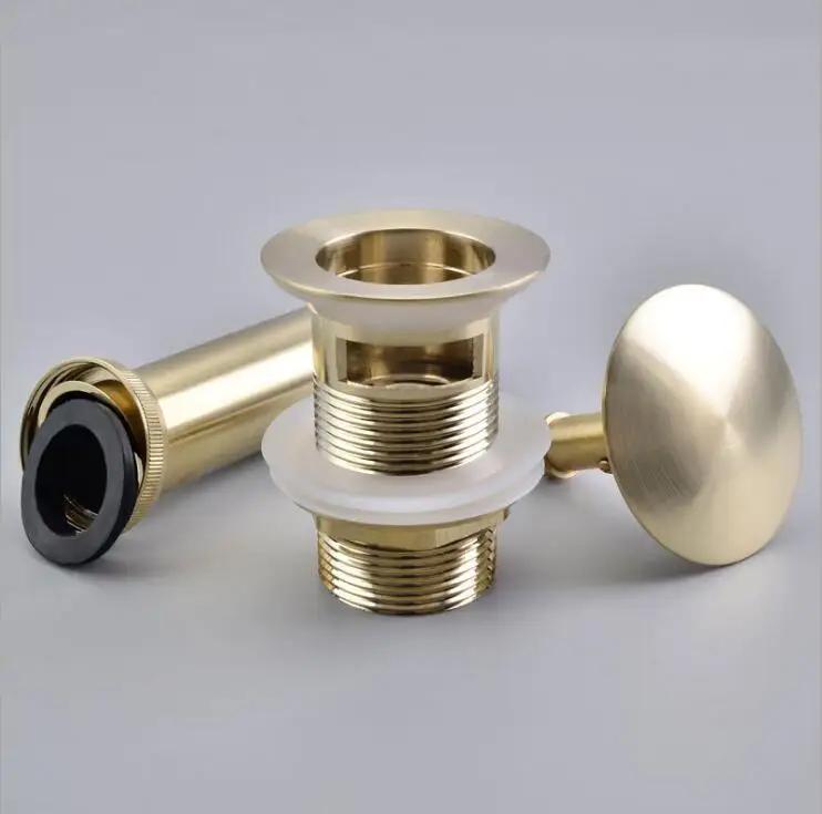 Without Drain Brushed Gold plate bouncing wash basin sink  water bathroom wash Basin Accessories large drain 9239K