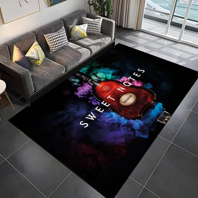 Hennessy Brandy Pattern Rug Carpet for Living Room Bathroom Mat Creative Doormat Carpet for Bedroom Home Decor