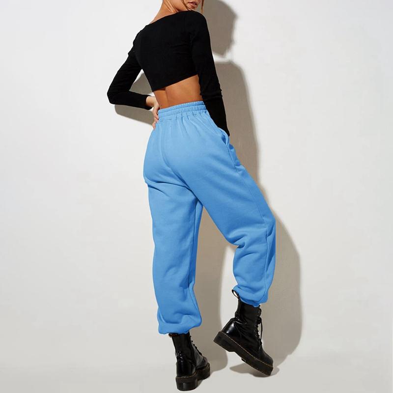 Women Loose Casual Sweatpants High Waist Solid Color Jogging Pants